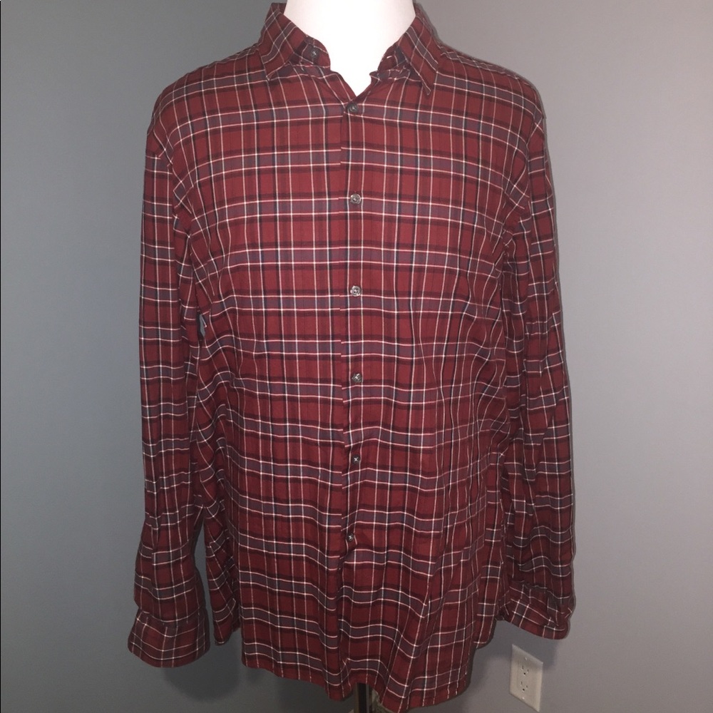 XXL John Varvatos red/blue button down